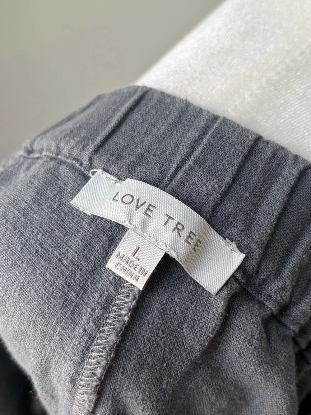 Love Tree Gray Linen Blend Wrap Skort Button Front Elastic Back Large